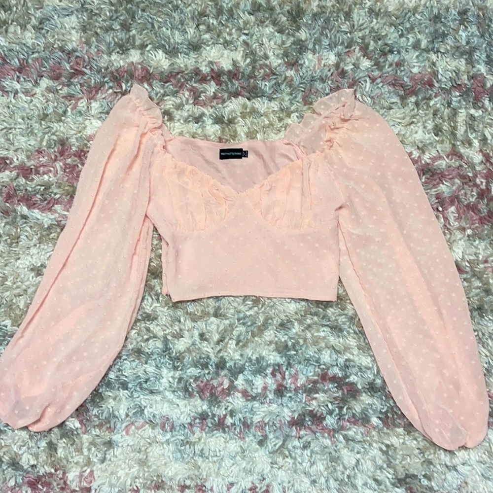 Pretty Little Thing pink bustier top worn once size US 4